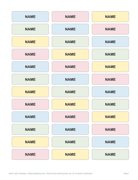 Preview of the first page of Supply labels