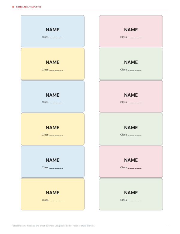 Preview of Printable Cubby Labels